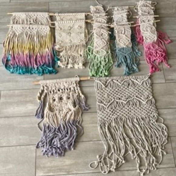 Lot of 26 Macrame Bohemian Hand Woven‎ Wall Hanging Tassel Home Decor-All Sizes - Picture 1 of 10